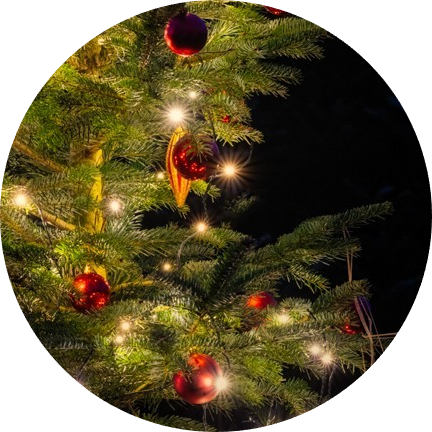 ronde kerstboom foto